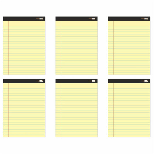 Legal Pads – 8.5” x 11”, Perforated, 50 Sheets per Pad – Pack of 6, Yellow Paper, Smooth Writing (Pack of 6)