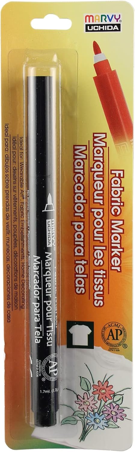 Uchida 522-C-1 Marvy Fine Point Fabric Marker, Black