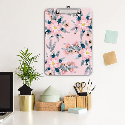 Hongri Plastic Cute Clipboard, Letter Size for Students, Teacher, Woman and Kids, Low Profile Clip, Decorative Pattern, Size 9 x 12.5 in, Dream Marble