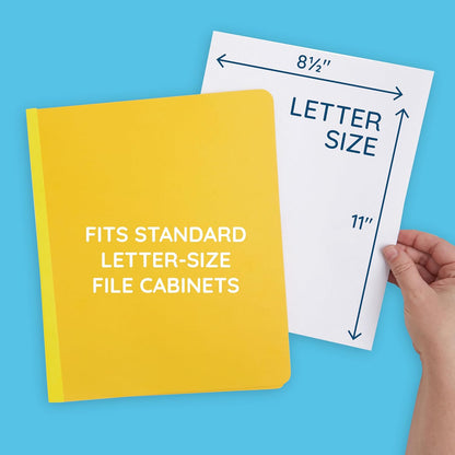 10 Blue Summit Supplies Classification Folders, 1-Divider, Letter Size, Yellow, with 2 Inch Tyvek Expansions, Durable 2 Prong Design for Organizing Standard Medical Files & Office Reports, 10 Pack