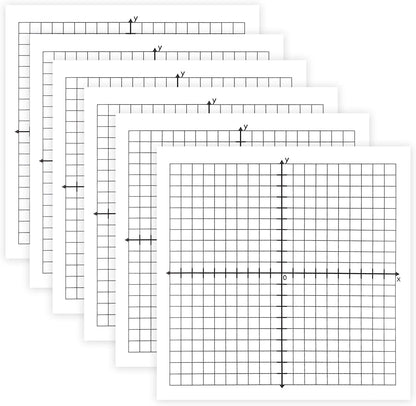 6 Packs Graph Paper Sticky Notes 300 Sheets 3 x 3 Inch Mini Graph Pads 20 x 20 Four Quadrant X Y Axis Coordinate Plane Post It Adhesive Grid Sticky Notes for Office School Math Supplies（6style）