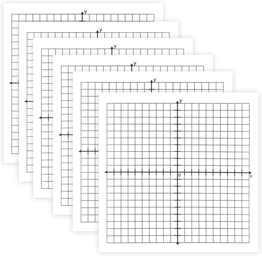 6 Packs Graph Paper Sticky Notes 300 Sheets 3 x 3 Inch Mini Graph Pads 20 x 20 Four Quadrant X Y Axis Coordinate Plane Post It Adhesive Grid Sticky Notes for Office School Math Supplies（6style）