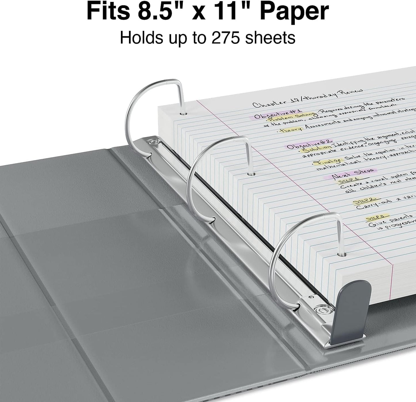 Staples Heavy-Duty 2-Inch D-Ring View Binder, Reinforced Spine, Holds Up to 450 Sheets, Gray, for Office & School