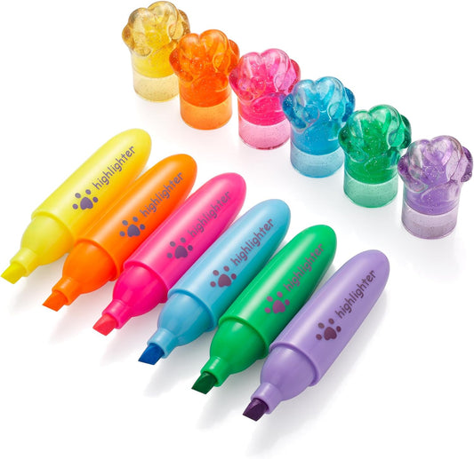 6 Colors Highlighter Markers Pen, Chisel Tip, Bible highlighters No Bleed, for Bible Study School, Home, and Office Use, Teacher Supplies