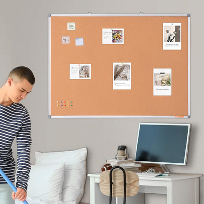 VEVOR 24 x 36 Cork Board, Large Bulletin Board with Black MDF Frame, Wall Mounted Pin Board for Office, School and Home Decor, Hanging Message Board for Pictures and Notes, 10 Push Pins Included