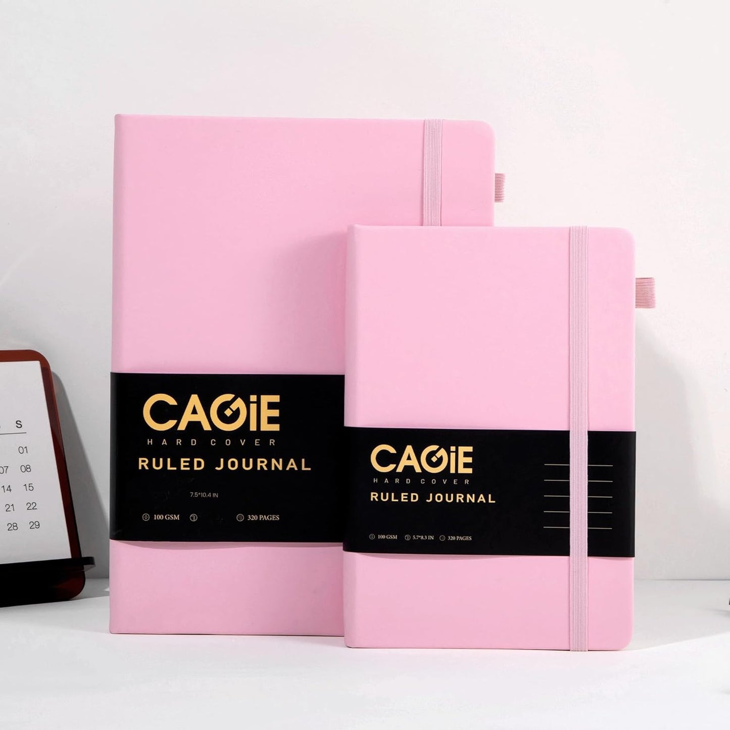 CAGIE Bullet Dotted Journal Notebook 320 Pages 100 GSM Paper Hardcover A5 Dot Grid Notebook Leather Journals for Writing Women Men Work Journaling, Green