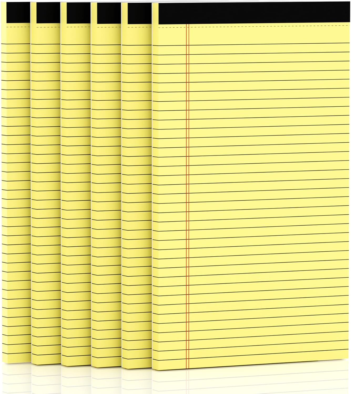Legal Pads 8.5 x 14 Note Pads, 6 Pack Writing Pads Wide Ruled Notepads, Micro Perforated Notepad, Double-Side Printed Lined Paper Pads 30 Sheets per Notepad, White Legal Pads for Home, Office, School