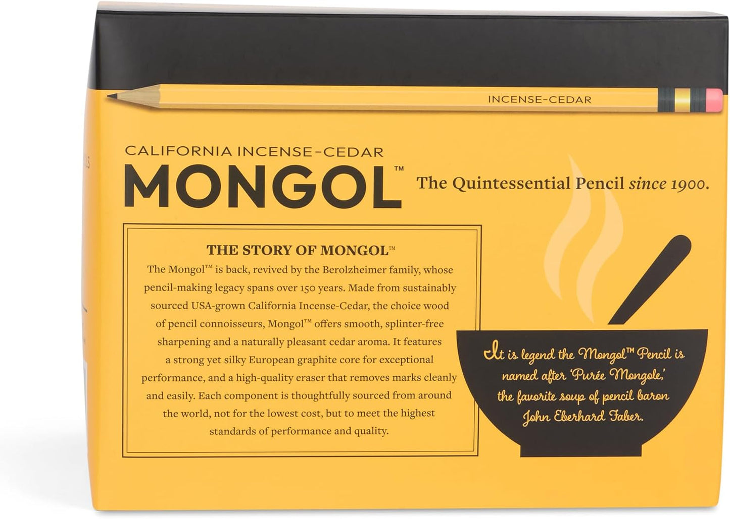 Mongol Classic Incense Cedar #2 Pencil - 12-Pack – Pre-sharpened, European Graphite Core, US Grown Cedar, Smudge Free Eraser – Nontoxic PMA Certified