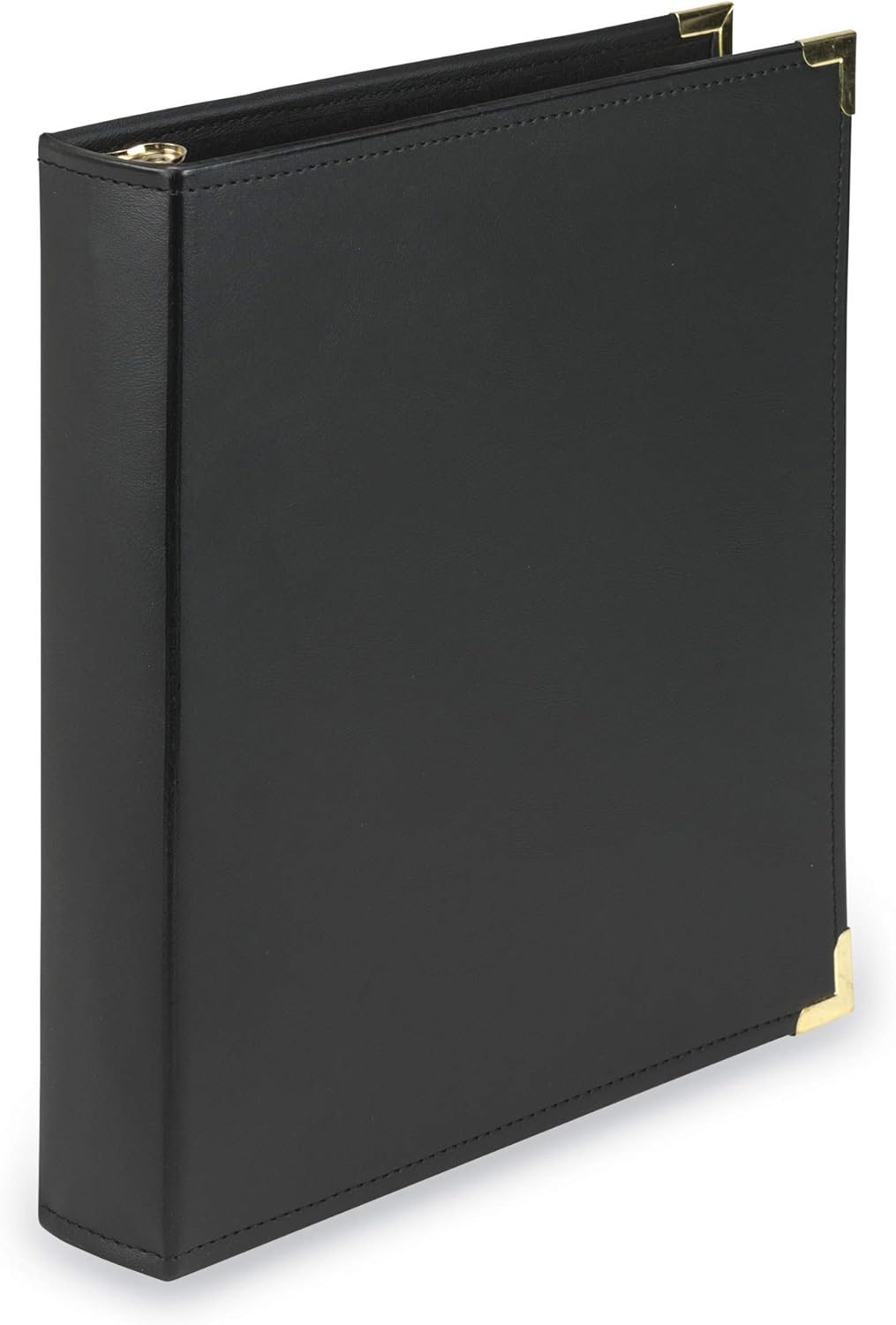 Samsill Classic Collection Leather 3 Ring Binder, Executive Presentation Portfolio, 0.5 Inch (Holds 100 Sheets), Brass Round Ring, Burgundy