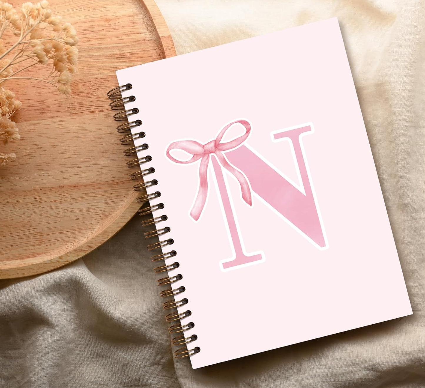 Blue Bow Journal Notebook for Girls,Initial H Journals Personalized Diary Gifts for Teen Girl Kids,Monogrammed Gifts for Women,Trendy Coquette Cute Hardcover Spiral Notebook 5.5 x 8.3 - Colors A
