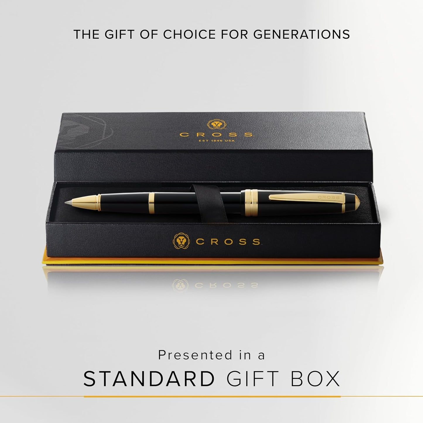 Cross Bailey Light Polished Blue Resin Rollerball Pen - Professional Pen for Effortless Writing - Journaling, Note-Taking & More - Black Ink - Easy Handling - Includes Gift Box