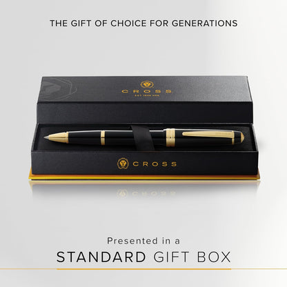 Cross Bailey Light Polished Blue Resin Rollerball Pen - Professional Pen for Effortless Writing - Journaling, Note-Taking & More - Black Ink - Easy Handling - Includes Gift Box