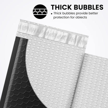 Fuxury Black Bubble Mailers 4x8" 200 Pack Waterproof Padded Envelopes Self Seal Bubble Envelopes Usable Size 4x7" Padded Mailers for Small Business Shipping Envelope Mailers