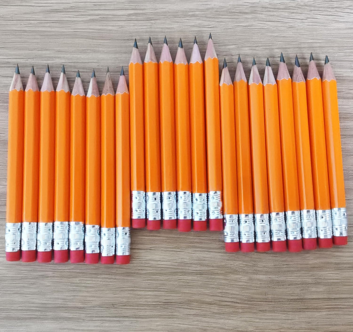 Adhere 25pcs Golf Pencils with Eraser Pre sharpened Hexagon half Wooden Pencils Graphite 2B for Golf Event Scoring,Classroom,Wedding,Company Meetings,Pew, Pocket (Nature)