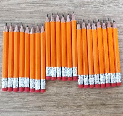 Adhere 25pcs Golf Pencils with Eraser Pre sharpened Hexagon half Wooden Pencils Graphite 2B for Golf Event Scoring,Classroom,Wedding,Company Meetings,Pew, Pocket (Nature)
