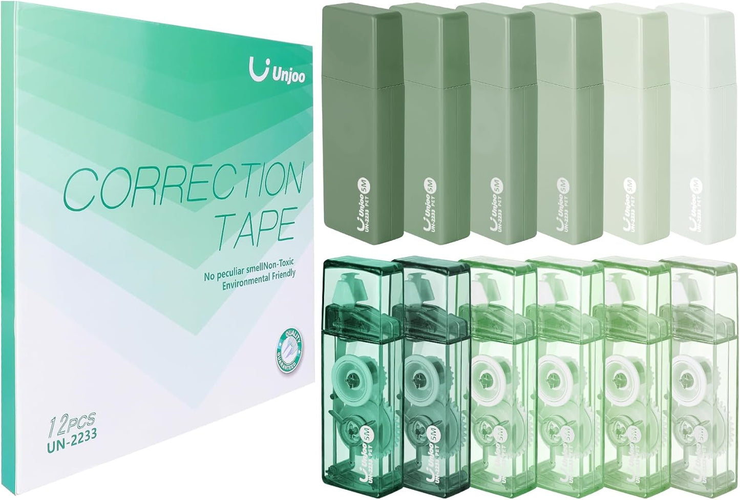 Unjoo White Correction Tape, Easy To Use Cute Applicator for Instant Corrections, For school, Office Workers (Gradient Purple, 5M/196" x 0.2",12pack)