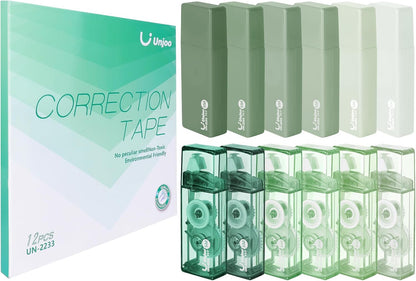 Unjoo White Correction Tape, Easy To Use Cute Applicator for Instant Corrections, For school, Office Workers (Gradient Purple, 5M/196" x 0.2",12pack)