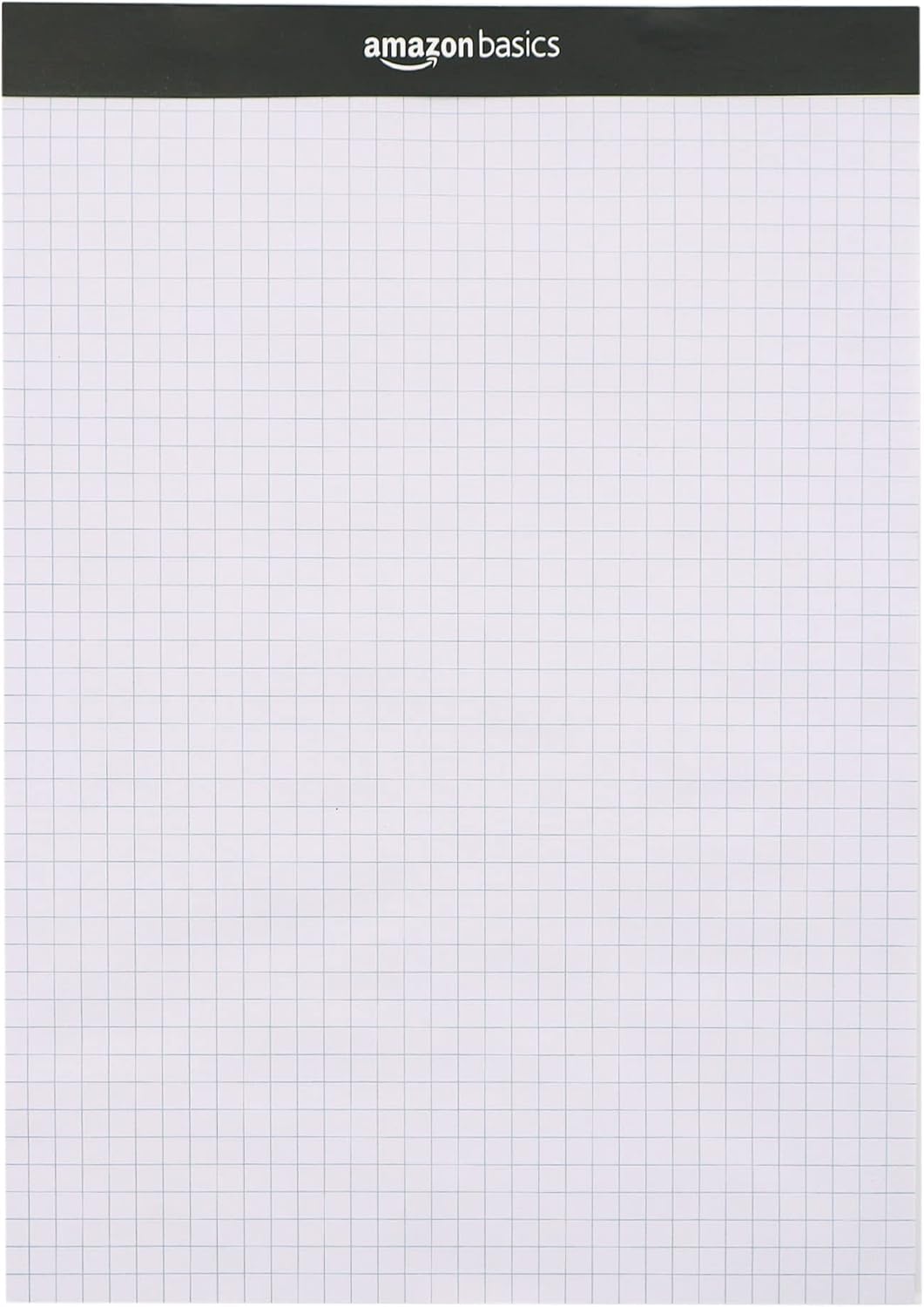 Amazon Basics Quad-Ruled Graph Paper Pad with Sturdy Back, Perforated, 8.5" x 11.75", White, 100 Sheets/Pad, 2-Pack