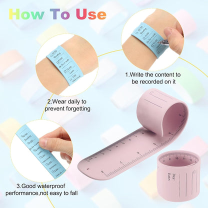 uxcell 2Pcs Writable Wrist Band, 9.45" x 1.18" Waterproof Slap Bracelet Reusable Writable Erasable to Do List Silicone Memo Wrist Bands for Planner Reminder (White)