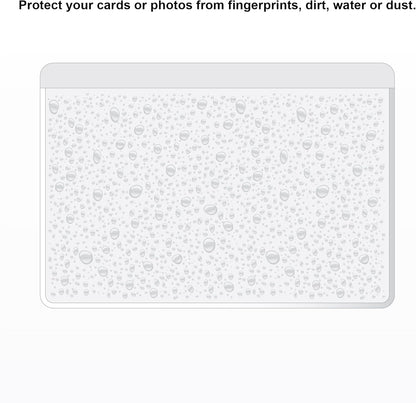 Clear Adhesive 3" x 5" Index Card Pockets With Top Open Loading, 50 Pack, Plastic Labels Holders for Storage Bins and Library, Ideal for Organizing and Protecting Your Cards