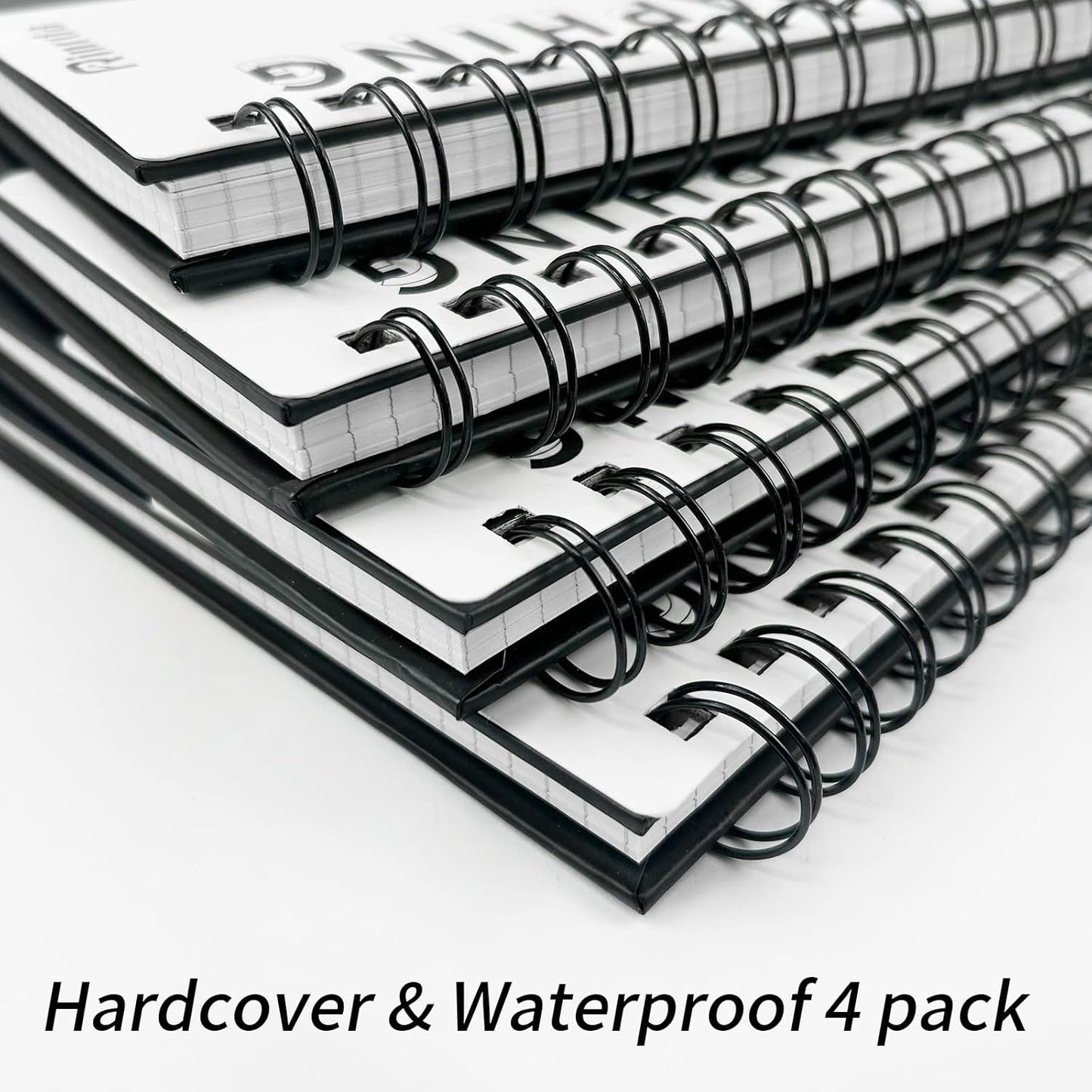 Large Lined Notebook Spiral Notebook 8.5" x 11"-4 Pack LINED Notebook 7mm Ruled Hardcover Notebook 120 Pages 100 GSM Thick Paper Notebook Hardcover Journal for School, Office,Study and Notes