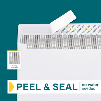 #10 Left Window Envelopes Self Seal - 20/pack - 4 1/8 x 9 1/2 inch - Business Envelopes with Flip & Seal Closure, Security Tinted for Invoices & Statements - White Letter Size