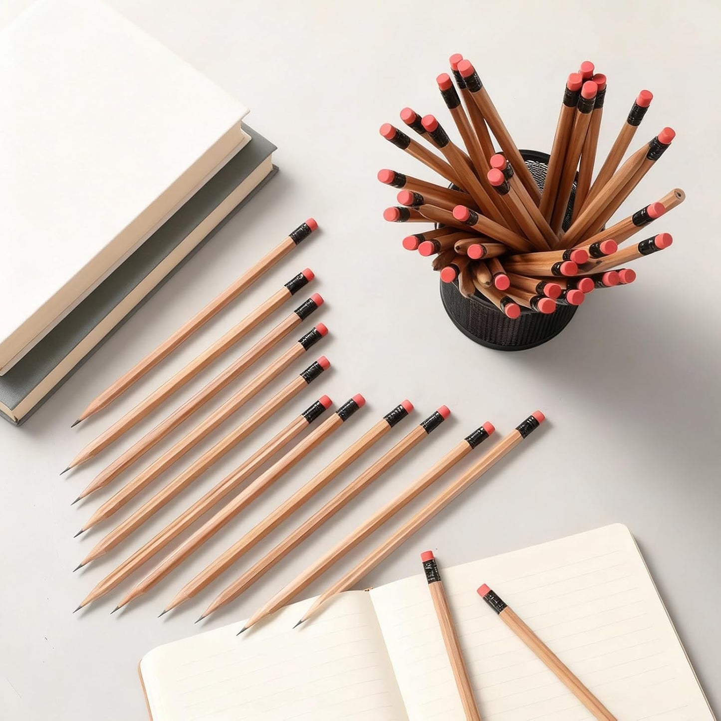 TecUnite 120 Pcs #2 HB Pencils with Eraser No 2 Unsharpened Wooden Hexagonal Pencils for Adults Gifts for School Exam art Learning Office Sketching(Rainbow Colors)