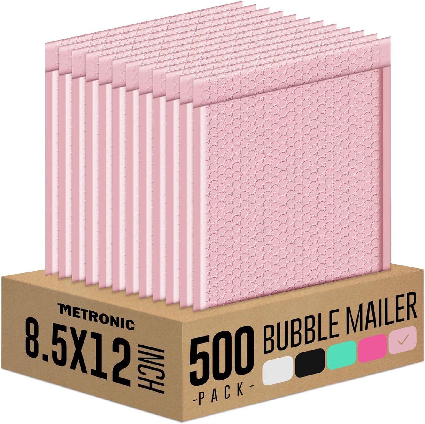 Metronic Bubble Mailers 8.5x12" 40 Pack Black Padded Envelopes Usable Size 8.5 x 11" Strong Adhesion Bubble Envelopes Medium Mailing Envelopes Bubble Padded for Small Business Shipping Books Clothes
