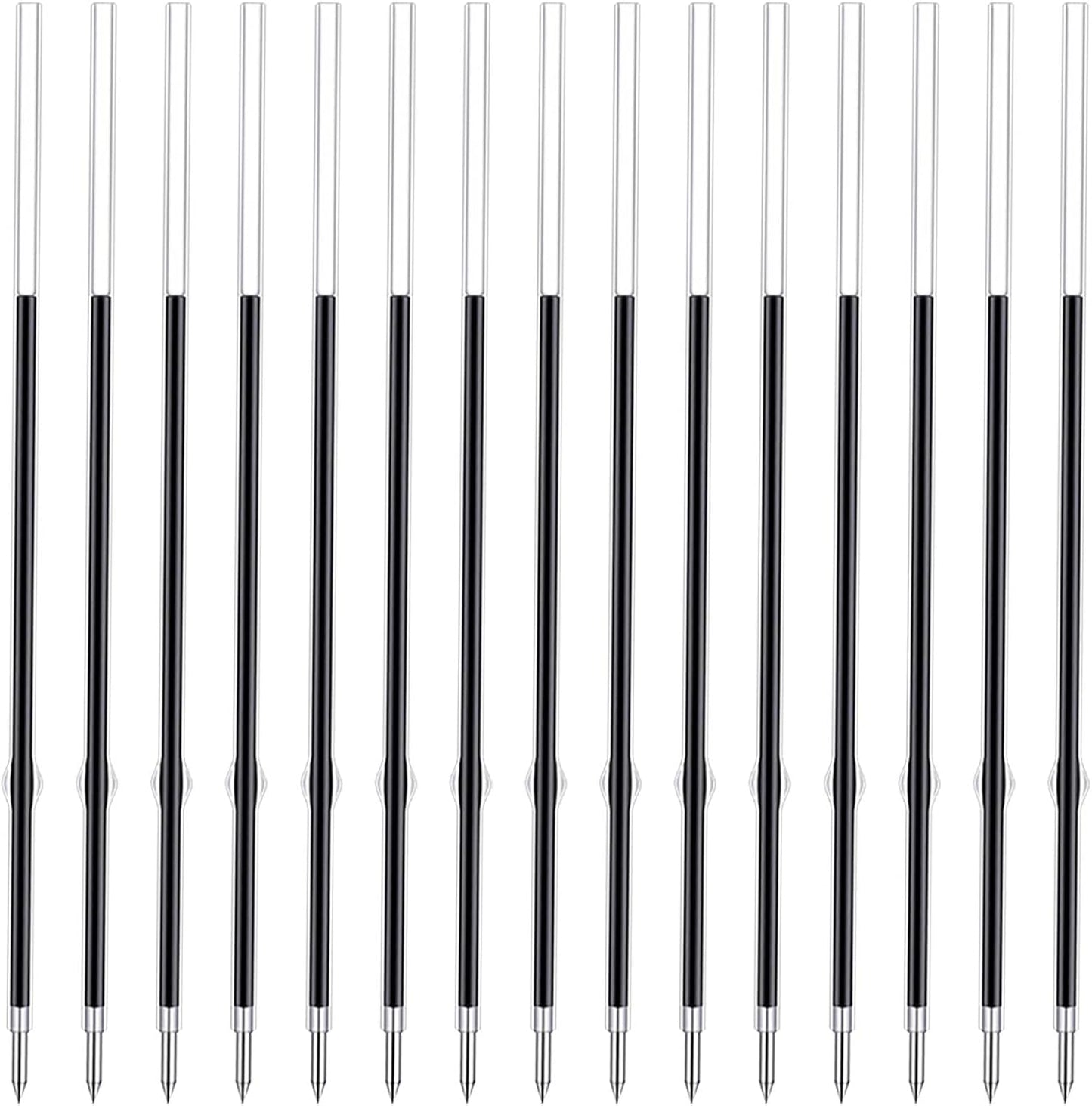 4.53 Inch Retractable Ballpoint Pen Refills, 1 mm Medium Tip Ink Pen Refills for Click Pens (Length 4.53 Inch/115 mm, Can be Cut to 4.2 Inch/107 mm or 3.85 Inch/98 mm) (Black, 15 Pcs)