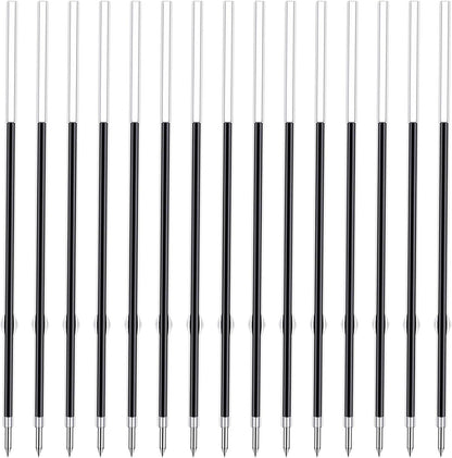 4.53 Inch Retractable Ballpoint Pen Refills, 1 mm Medium Tip Ink Pen Refills for Click Pens (Length 4.53 Inch/115 mm, Can be Cut to 4.2 Inch/107 mm or 3.85 Inch/98 mm) (Black, 15 Pcs)