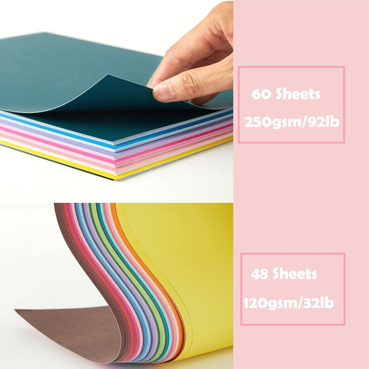 Livholic 120 Sheets Colored Card Stock Printer Paper, 120 GSM 32 lb 24 Colors Pastel Construction Paper for Scrapbook Office Printing DIY Craft 8.3x11.6 Inch (120GSM)
