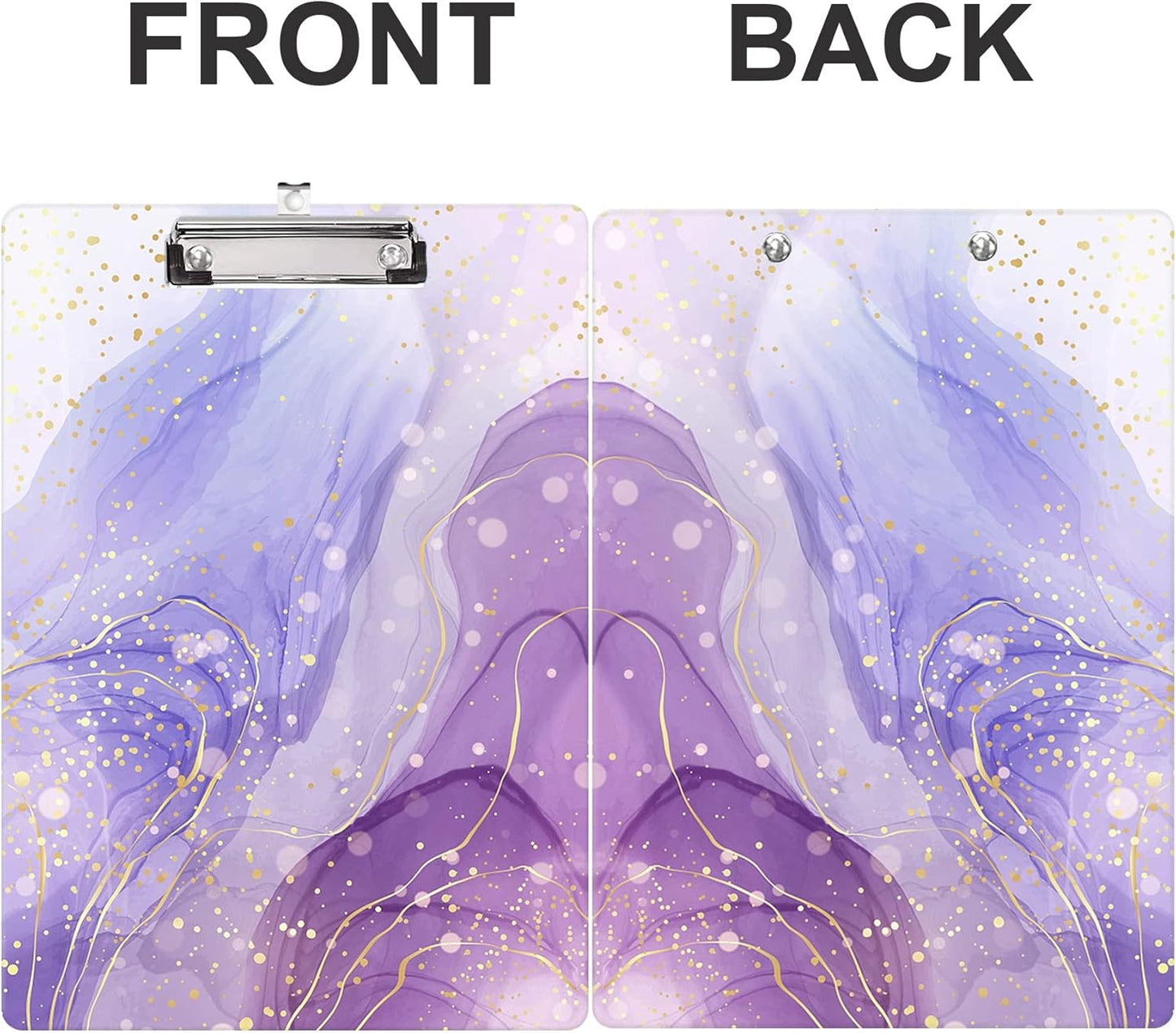 Fashion Clipboard, A4 Letter Size Wooden Decorative Clipboards for Teacher, Nurse, Doctor,Student and Kids, Cute Design for Standard Size 12.2" x 8.9" (C-Pink Purple Marble)