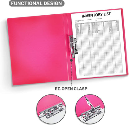 CRANBURY Punchless Clamp Binder (Dusky Gray), Ringless Binder Holds 100 Letter Size Pages, Documents, 8.5x11 Folder with Metal Clip for Home or Office, Transparent Acid-Free Poly