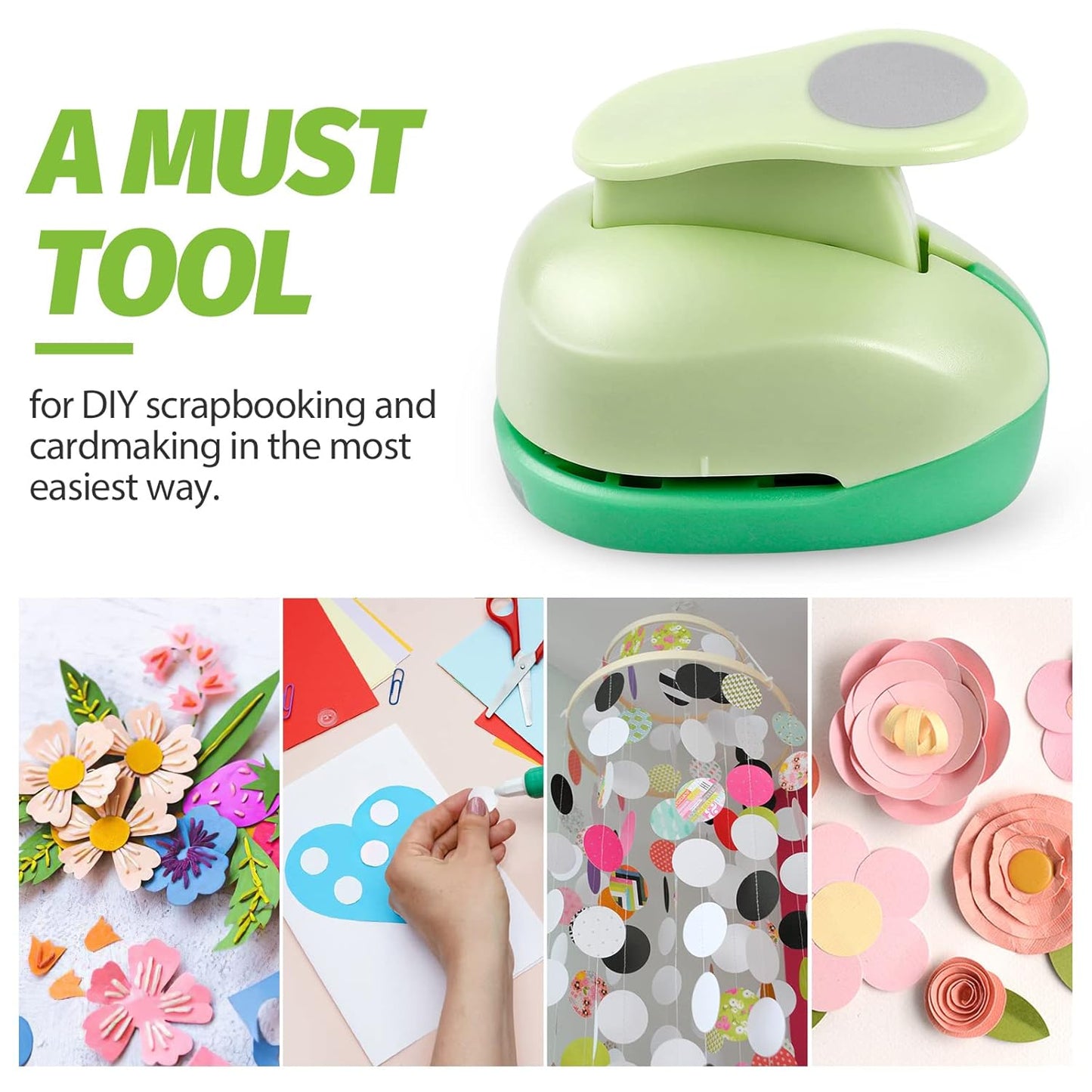 UCEC 2 Inch Circle Punch, Paper Punch, 2 Inch Hole Punch, Circle Hole Punch Cutters for Paper Crafts DIY Handmade Crafting Scrapbook Tools Cards Arts Fun Projects