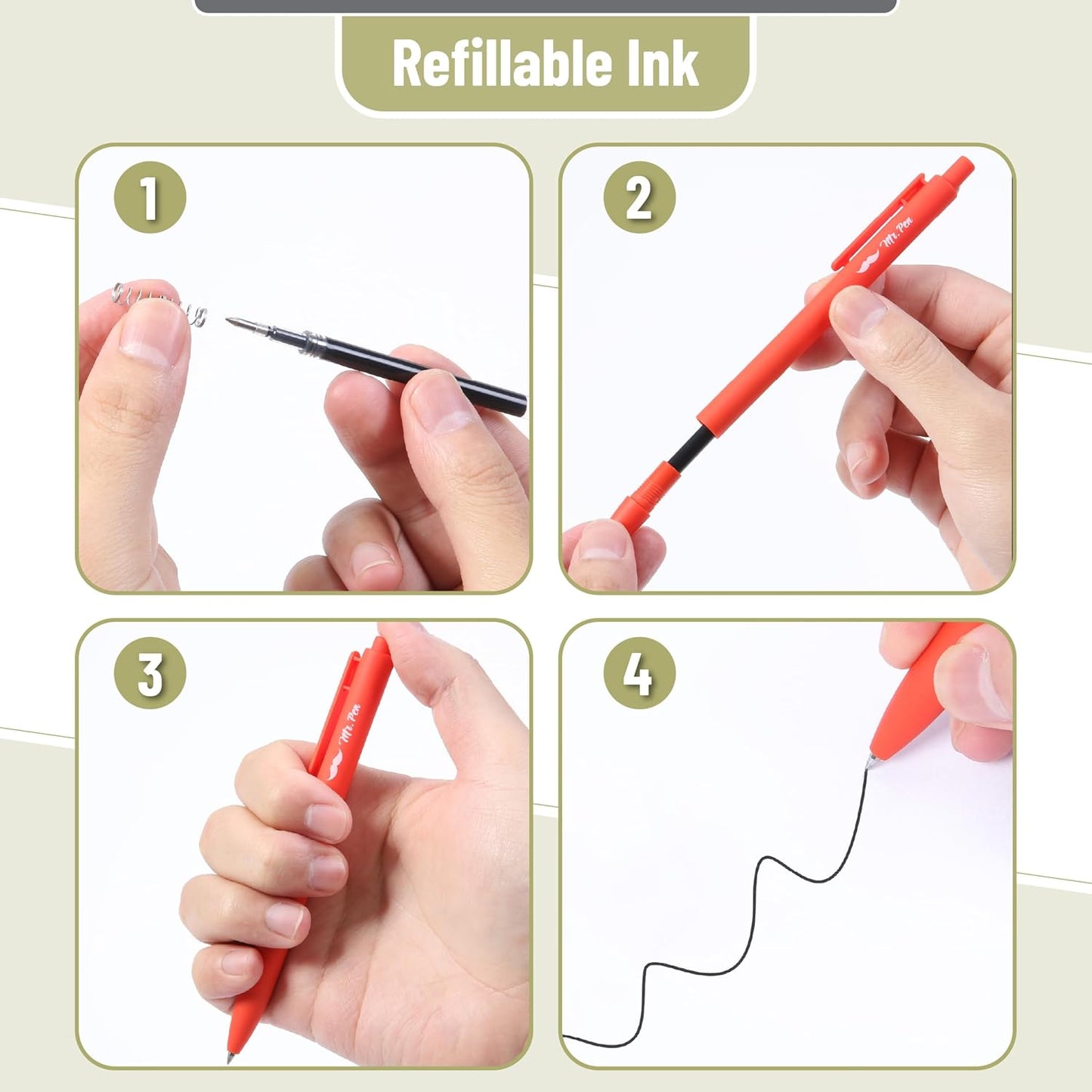 Mr. Pen- Retractable Gel Pens, 12 Pack, Colorful Ink, Fine Point 0.7mm, Fast Dry, Smooth Writing, Cute Pens for Drawing, Writing Planner and School Supplies