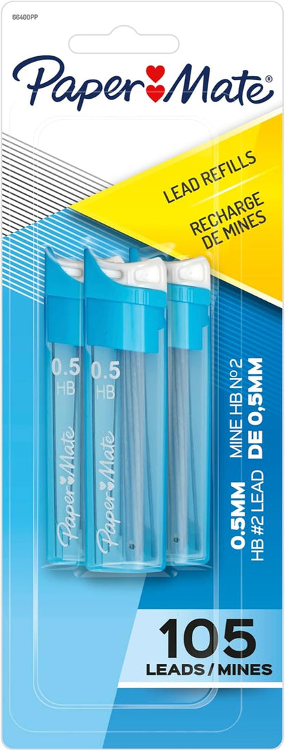 Paper Mate Mechanical Pencil Refills, 0.7mm, HB #2, 105 Count