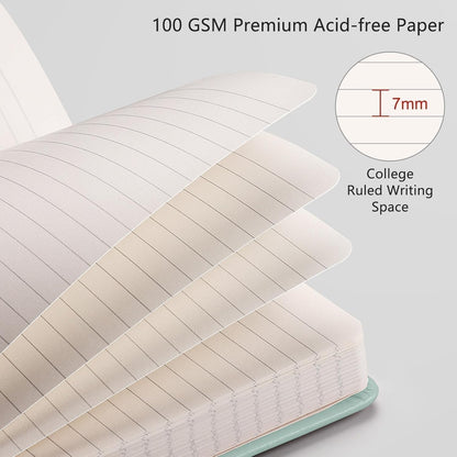 RETTACY Graph Grid Paper Notebook, 192 Pages, A5 Medium Size (5.7'' x 8.3''), 5 Squares per Inch, Leather Hardcover, 100 GSM Thick Paper, for School, Students, Math, Engineering (Brown)