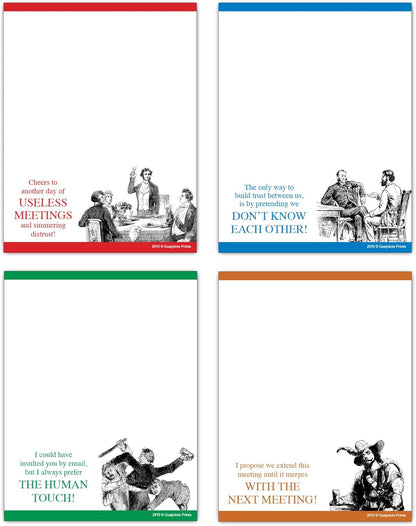 Funny Notepads (4-Pack) — Office & Work From Home Gag Gift for Coworkers or Friends — Sarcastic Desk Memo Pads — Everything Is Fine, This Is My Life Now, I Have No Idea What I’m Doing, I’m Not Even Trying Anymore