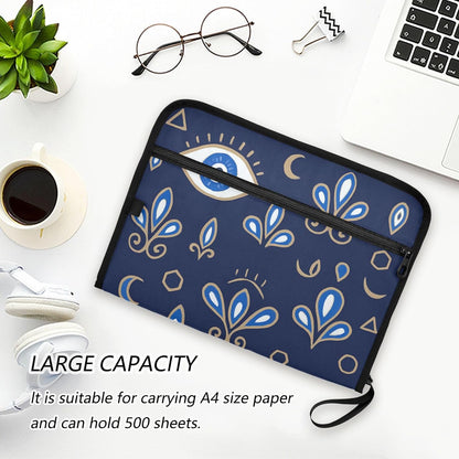 Mushroom Botanical Dragonflies Butterflies Expanding File Folder with Sticky Labels, 13 Pockets Accordion File Folder Document Organizer Expandable Zip File Folder with Zipper Closure