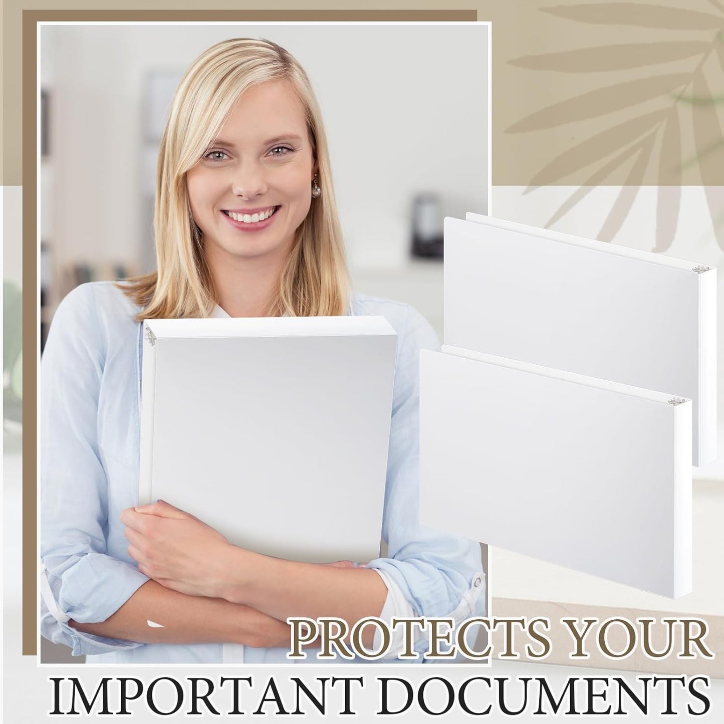 8 Pcs 3 Ring Binders Rings Heavy Duty View D Ring Binders Economy Holds 11" x 17" Paper for Artwork Blueprints, Office, Home, Work Places(White,3 Inch)