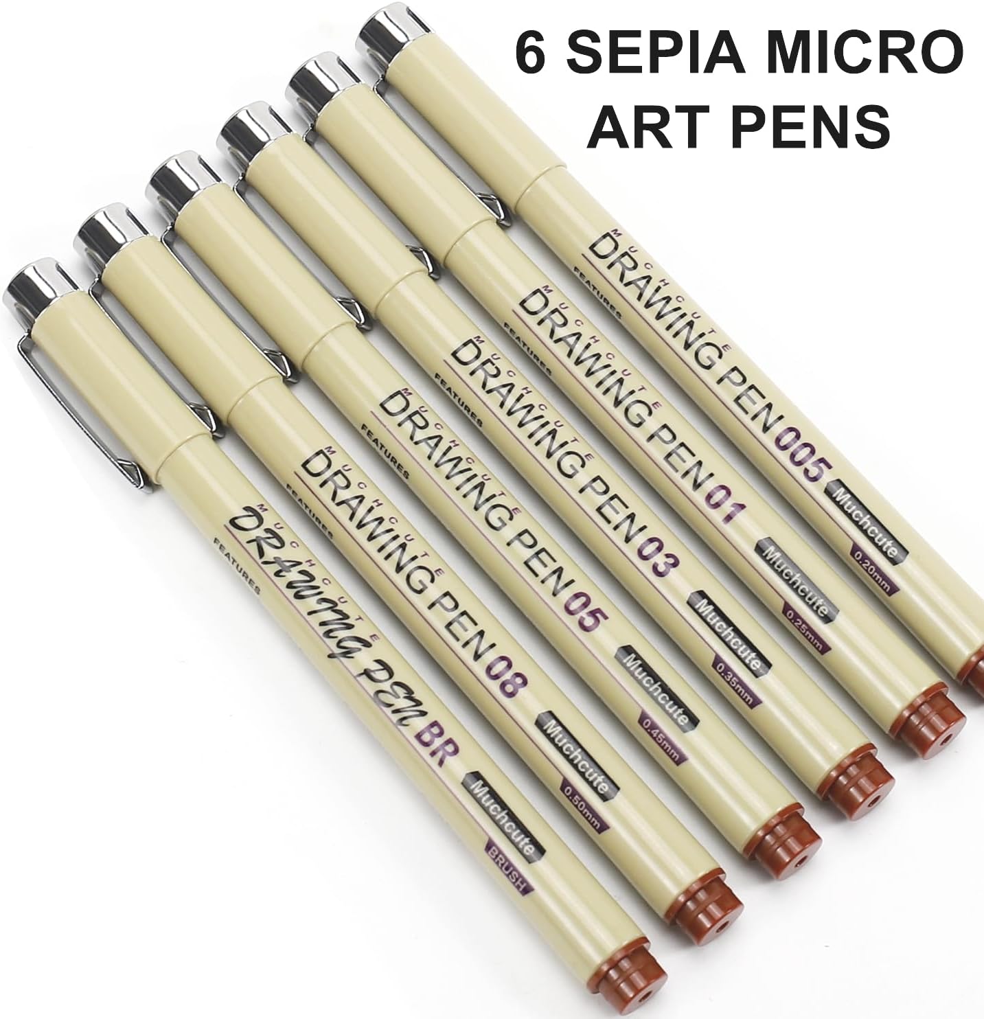 Muchcute Extra Fine Point Writing Pens:6 Black 0.25mm Ultra Thin Micron Pen 01 No Bleed Bible Journaling Study Supplies Annotation Smooth Waterproof Micro Line Tip Fineliner Gel Felt Ink Markers Stuff