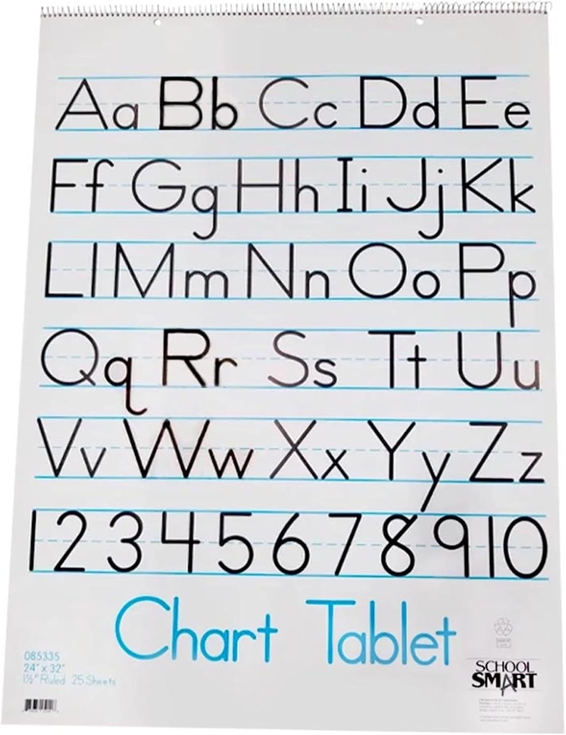 School Smart Chart Paper Pad, 32 x 24 Inches, 1-1/2 Inch Rule, 25 Sheets