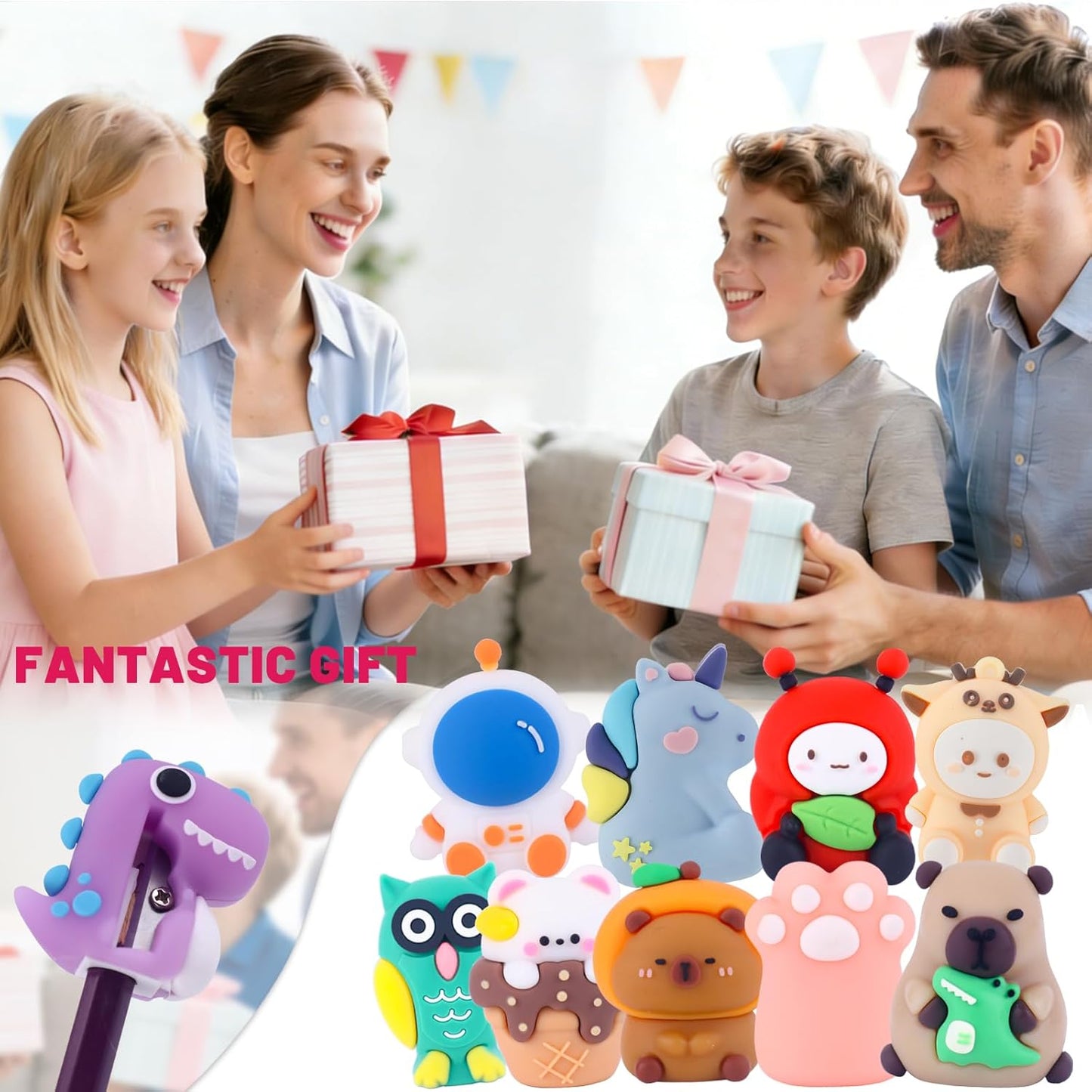 30 Pcs Pencil Sharpener Bulk, Kids Pencil Sharpeners, Handheld Manual Cute Pencil Sharpeners Bulk for Kids, Kawaii School Supplies Stationary for Students Classroom Office