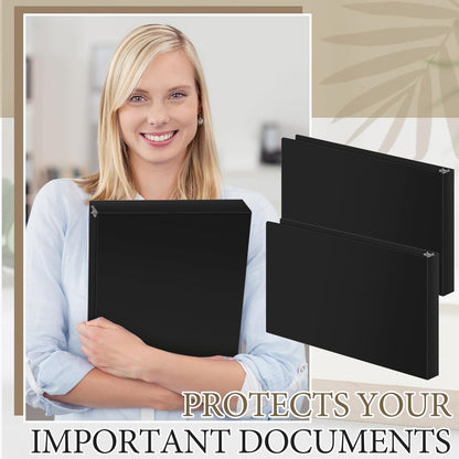 8 Pcs 3 Ring Binders Rings Heavy Duty View D Ring Binders Economy Holds 11" x 17" Paper for Artwork Blueprints, Office, Home, Work Places(White,3 Inch)