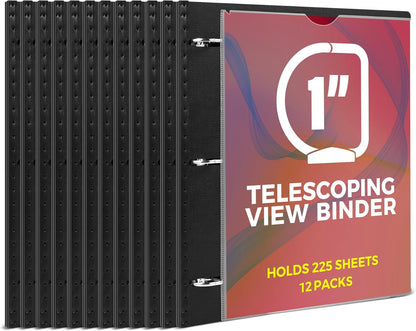Telescoping 3 Ring Binder-4PCS, Flexible Binder with Elastic Rubble Spine+3 Round Rings, Flat Writing Binder, 4 Bright Colors