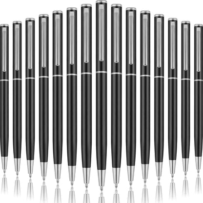 Zonon 240 Pcs Gold Metal Slim Ballpoint Pens Bulk Retractable Metallic Black Ink 1 mm Medium Point Smooth Writing Pens for Wedding Business Office Supplies Students Teachers Men Women Present