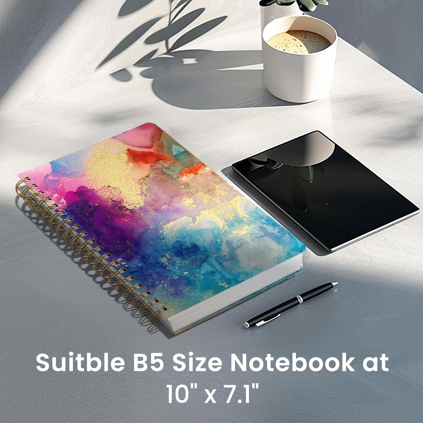 Lined Spiral Notebook Journal for Work, 300 Pages Thick B5 (7.1"x10") College Ruled Journal for Women & Writing, Hardcover Notebook for Note Taking, Perfect for Office Home School Supplies, Purple