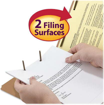 Smead Fastener File Folder, 2 Fasteners, Reinforced 2/5-Cut Tab Right of Center Position, Guide Height, Legal Size, Kraft, 50 per Box (19880)