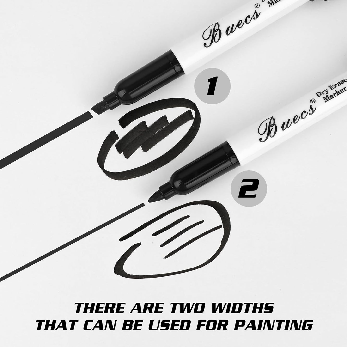 Buecs Black Dry Erase Markers, Low-Odor, 150 Count, Chisel tip, Perfect for Writing on Whiteboards, Dry-Erase Boards, Glass, School Office Supplies
