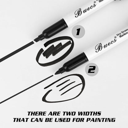 Buecs Black Dry Erase Markers, Low-Odor, 150 Count, Chisel tip, Perfect for Writing on Whiteboards, Dry-Erase Boards, Glass, School Office Supplies